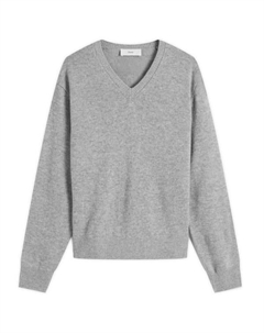 Кашемировый свитер с V-образным вырезом, Melange Grey Dunst