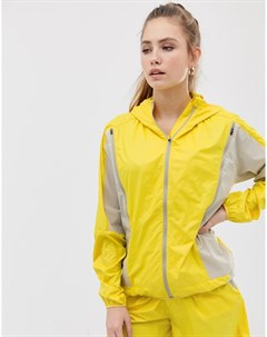 Бежево желтая куртка для бега с молнией Asos 4505
