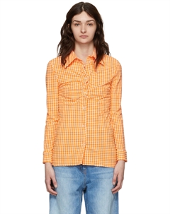 Оранжевая рубашка из полиэстера Msgm