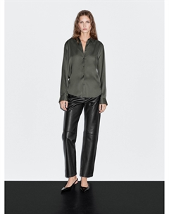 Струящаяся атласная рубашка, Lead Massimo dutti
