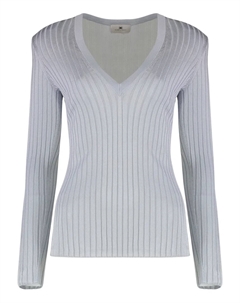 Топ в рубчик с подплечниками, серый Elisabetta franchi