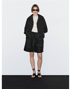 Куртка-Бомбер с высоким воротом, черный Massimo dutti