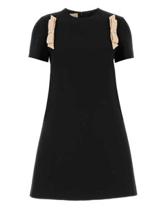 Платье-русалка из крепа с бантом, черный Valentino garavani