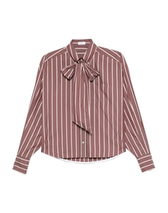 Полосатый топ с бантом, коричневый Brunello cucinelli