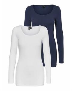 Лонгслив, Dark blue/White Vero moda