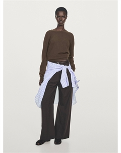 Свитер с круглым вырезом из 100% кашемира, коричневый Massimo dutti