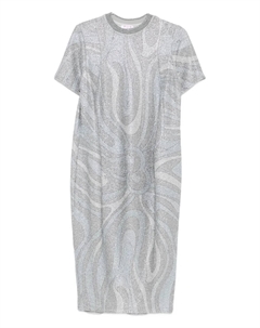 Платье с короткими рукавами и блестящим узором, серый Pucci