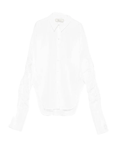 Рубашка на пуговицах с присборенными рукавами, белый Blumarine