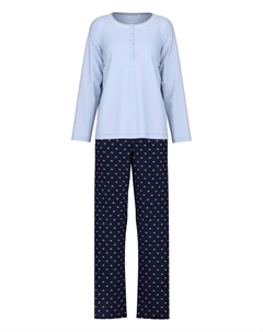 Пижама с воротником хенли, черный Calida