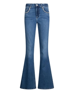 Джинсы-клеш с завышенной талией, синий Liu jo