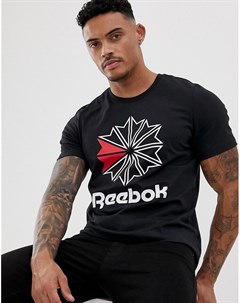 Черная футболка с принтом Reebok classics