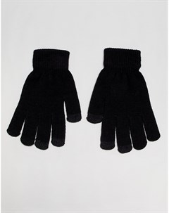 Черные перчатки с отделкой для сенсорных устройств Svnx