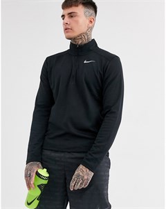 Черный свитшот с короткой молнией Pacer Nike running