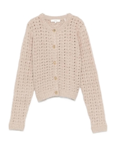 Кардиган с вязкой «косы», нейтральный Frame