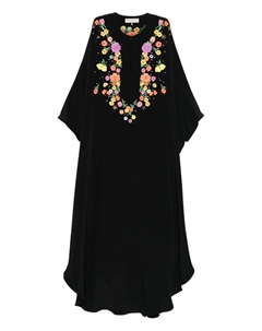 Платье макси с цветочной вышивкой, черный Pucci