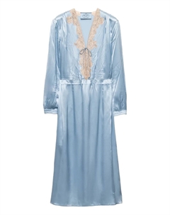 Платье миди с кружевной отделкой, синий Prada