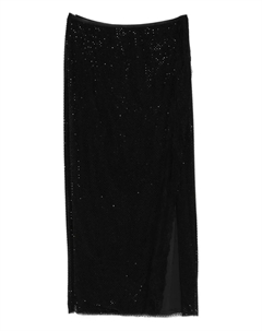 Юбка, украшенная кристаллами, черный Self-portrait
