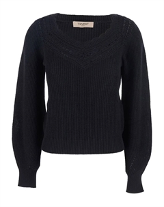 Вязаный свитер в рубчик, черный Twinset