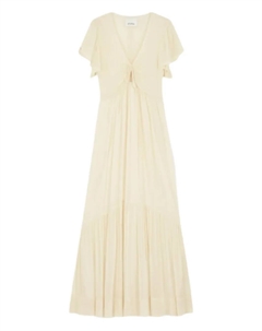 Макси-платье Agathe с короткими рукавами и оборками, нейтральный Isabel marant