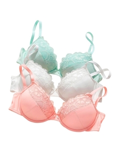 Бюстгальтер пуш-ап, Mint/Peach/White Petite fleur