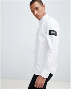 Белая рубашка с логотипом на рукаве Hype