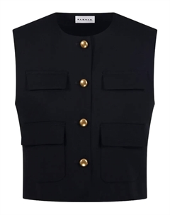 Жилет на пуговицах с карманами, черный Parosh
