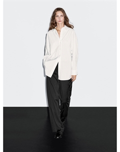 Полосатая рубашка с рукавами «летучая мышь», белый Massimo dutti