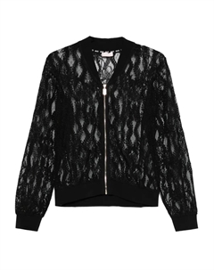 Кардиган на молнии с кружевной вставкой, синий Liu jo