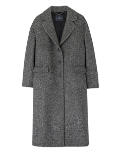 Пальто с поясом и узором в елочку, серый Ermanno scervino