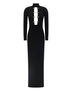 Макси-платье с открытой спиной, черный Elisabetta franchi
