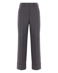 Шерстяные брюки с манжетами, серый Incotex