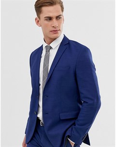 Синий облегающий эластичный пиджак Premium Jack & jones