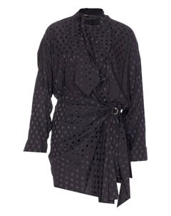 Платье с поясом и гороховым принтом, черный Isabel marant