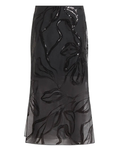 Расклешенная юбка с пайетками, черный Brunello cucinelli