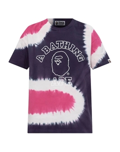 Футболка с логотипом и эффектом тай-дай, синий A bathing ape®