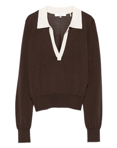 Топ с V-образным вырезом и воротником поло, коричневый Frame