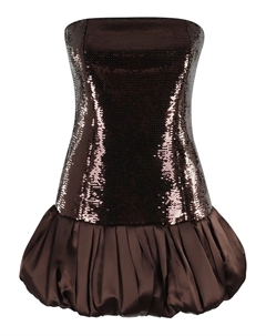 Платье-баллон с пайетками Retrofete, коричневый