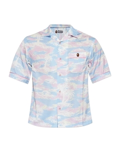 Рубашка с принтом пальм, синий A bathing ape®