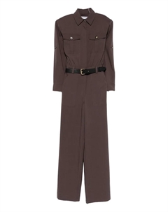 Комбинезон с поясом и карманами, коричневый Self-portrait