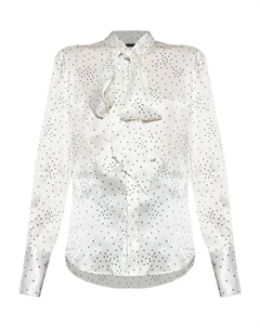 Блузка в горошек с пышными рукавами, белый Dsquared2