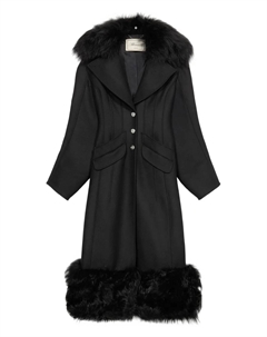 Пальто с отделкой из искусственного меха, черный Blumarine