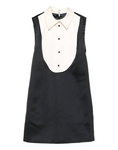 Платье без рукавов с воротником-стойкой, черный Elisabetta franchi