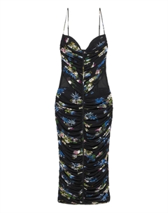 Платье миди с цветочным принтом, черный Blumarine