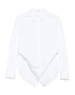 Рубашка на пуговицах с закругленным подолом, белый Brunello cucinelli