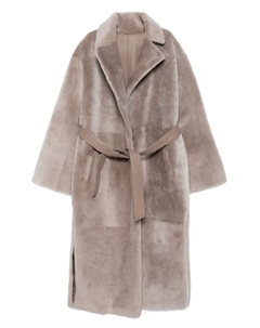 Дубленка с поясом, коричневый Manzoni 24