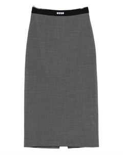 Юбка-карандаш с отделкой на поясе, серый Msgm