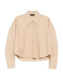 Рубашка на пуговицах с кружевной отделкой, нейтральный Fabiana filippi