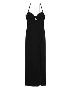 Платье макси с кристаллами, черный Blumarine