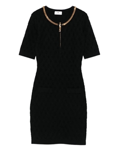 Платье с украшением в виде цепочки, черный Elisabetta franchi