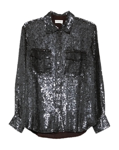 Рубашка с карманом, украшенным пайетками, серебряный Parosh